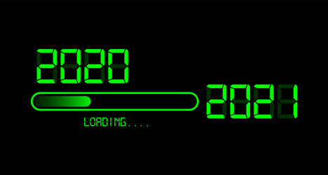 happy new year 2020 with loading to up 2021 icon vector image