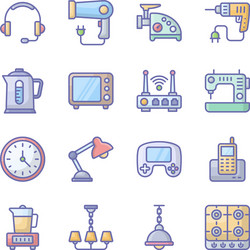 Household devices flat pack vector