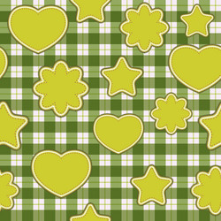 Seamless pattern with green applications on checke vector