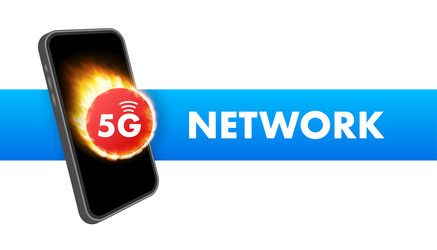 5g network wireless systems and internet vector image