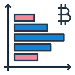graph with bitcoin crypto trading colored icon vector image