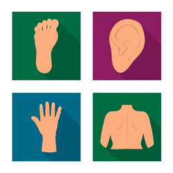 isolated object body and part logo collection vector image
