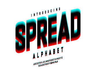 multiple layers font vector image