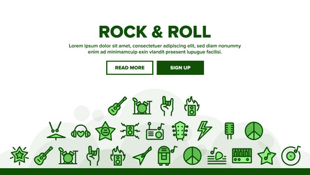 rock and roll landing header vector