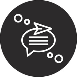 send message inverted circle black vector image