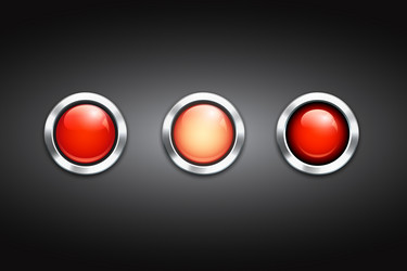 Set three blank red buttons vector