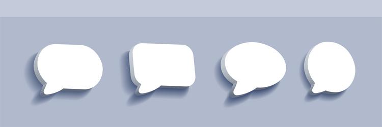White blank paper speech bubbles set cloud Vector Image