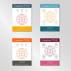 Abstract circle line template contours of globe vector