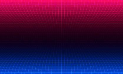 perspective synthwave grid with depth of field vector image
