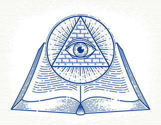 secret knowledge vintage open book with all Vector Image