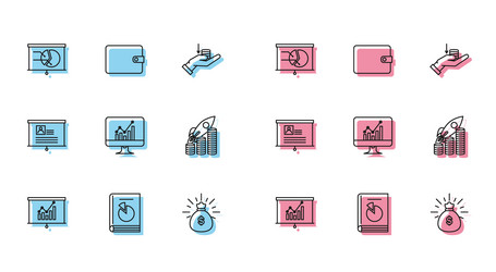 set line board with graph chart user manual vector image
