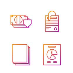 set line document with graph chart clean paper vector image