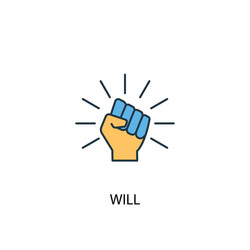 Will concept 2 colored line icon simple yellow vector