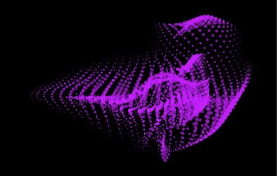 3d dynamic node of big data dots science wave vector image