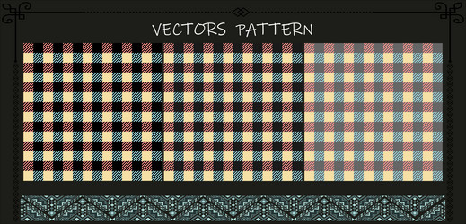 a collection of 3 check patterns vector image