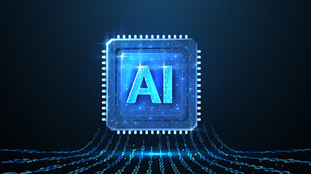 ai letters on chip technology robot core vector image