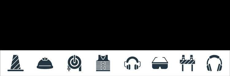 flat rescue and protective line icons linear set vector image