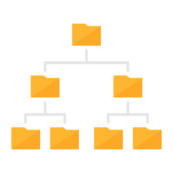 Folder hierarchy structure colored icon vector