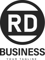 rd initial a logo design with abstract style vector image