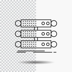 server structure rack database data line icon vector image