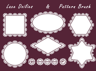 Set of lace napkins different shapes and patterned vector