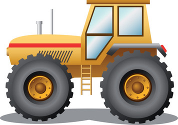 yellow tractor vector