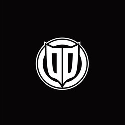 dd logo monogram with shield and circluar shape vector image