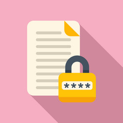 document password protection icon flat vector