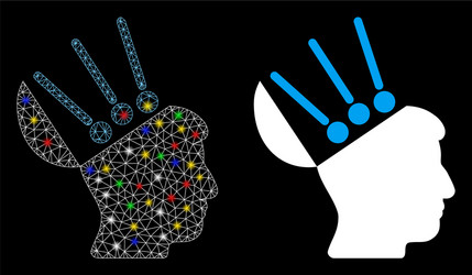 glowing mesh network open mind interface icon vector image