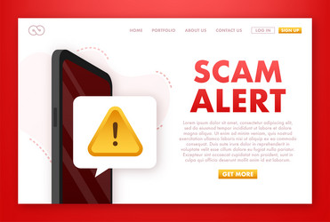 Scam alert hacker attack and web security vector