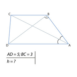 Trapezoid Height Calculation - Pythagorean Theorem vector image