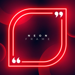 abstract red neon geometric frame with quotation vector image