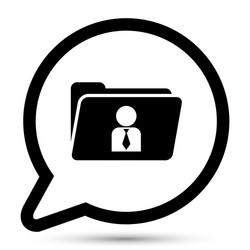 bubble with folder user icon vector image