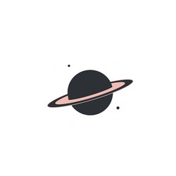 planet with rings in minimal style featuring soft vector image