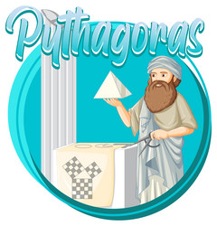 Pythagoras philosopher in cartoon style vector