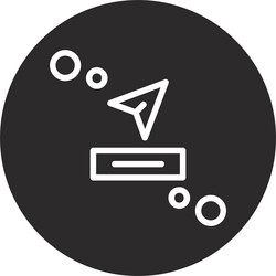 send button inverted circle black vector image