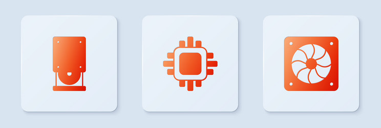 set processor with cpu optical disc drive vector image
