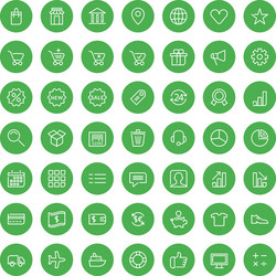 thin line shopping and business icons set for web vector image