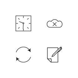 web linear icons set simple outline vector image