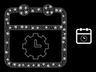 mesh web calendar time options with bright vector image
