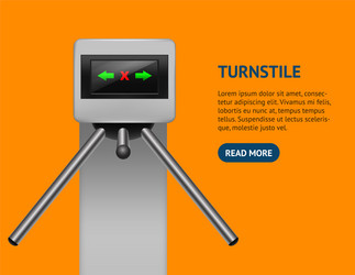 Realistic detailed 3d turnstile entrance access Vector Image