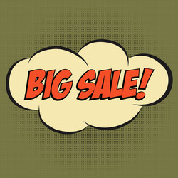speech bubble in pop-art style with message big vector image