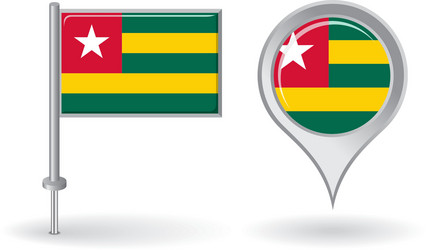 togolese pin icon and map pointer flag vector image