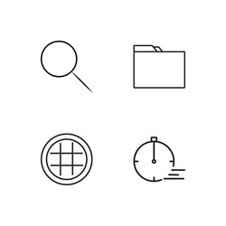 Business simple outlined icons set vector