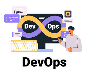 devops concept with infinity loop symbol vector image