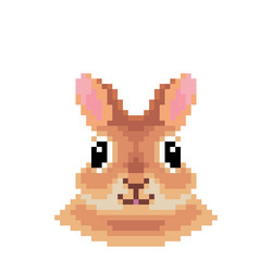 pixel bunny image for 8 bit game assets vector image