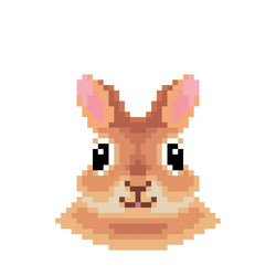 Pixel bunny image for 8 bit game assets vector