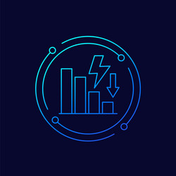 power consumption reduction icon linear design vector image
