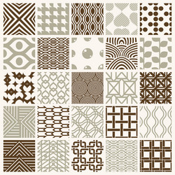 set endless geometric patterns composed vector image