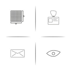 internet technologies simple linear icons set vector image